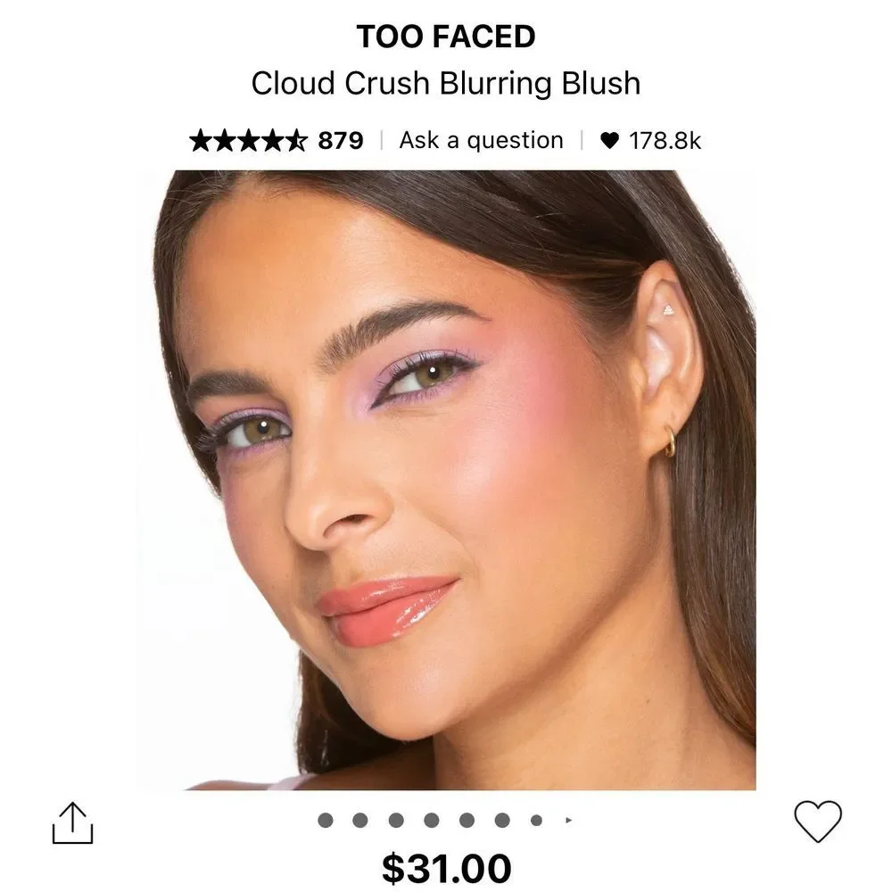 NWOB TOO FACED CLOUD CRUSH BLUSH -‎ SHADE GOLDEN HOUR